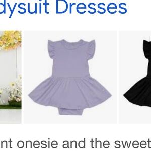 Kyte BABY Wisteria Flutter Sleeve Dress Bodysuit Twirl